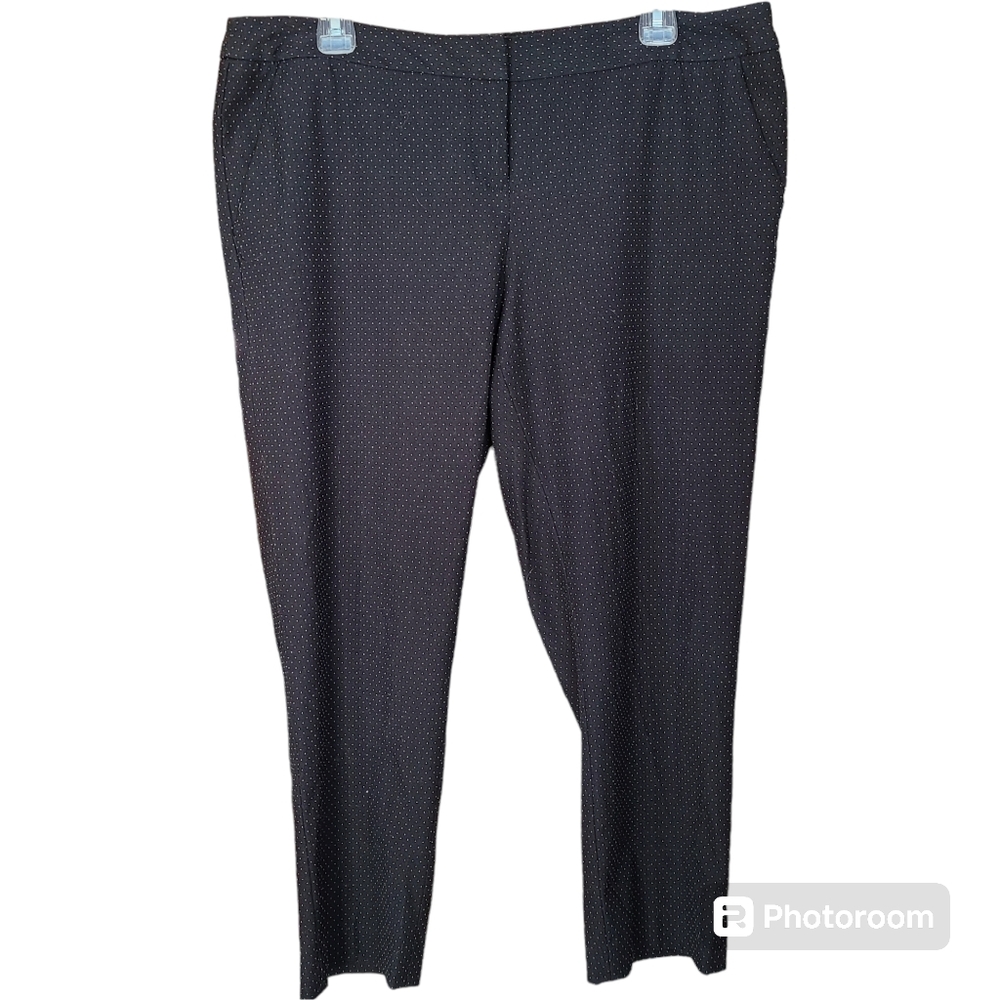 Amanda & Chelsea Size 14P Y2K Low-Rise Ponte Knit Black White Polka Dot Capris - Picture 2 of 11